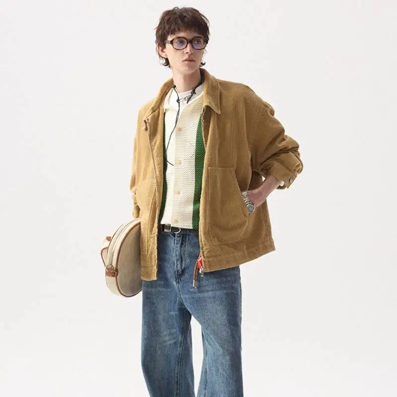 Retro Fashionable Loose Corduroy Jacket-2