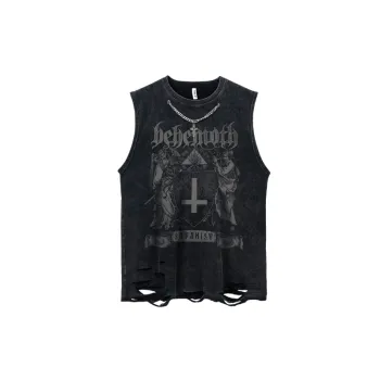 Retro Distress Cotton Blended Fabric Vest