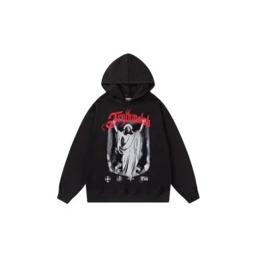Retro Diablo Niche Design Jesus Print Hooded Sweatshirt