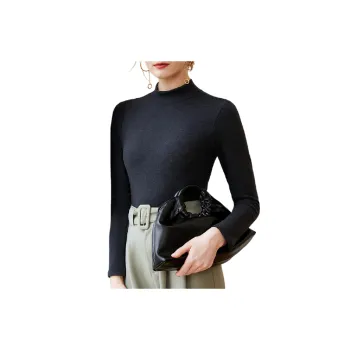 Casual Plain Thermal Top Women