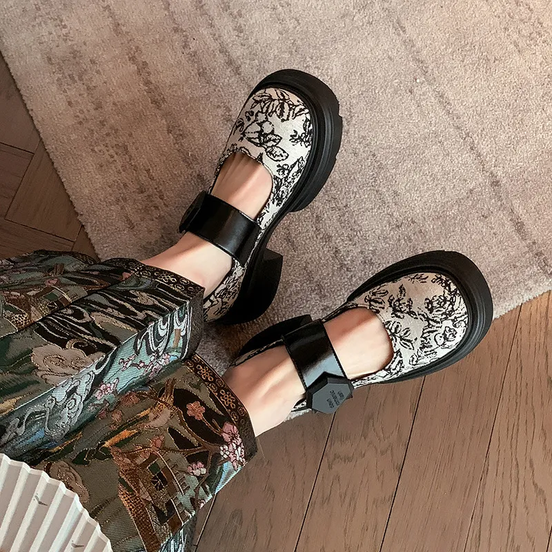 Funky Floral Mary Jane Shoes-1