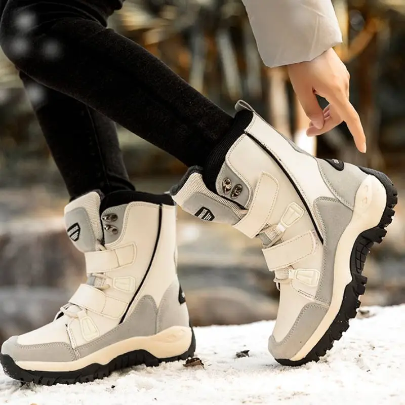 Leather Waterproof Warm Snow Boots-6