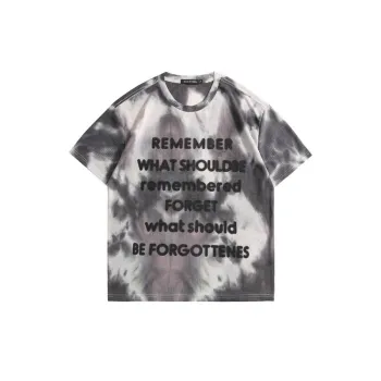 Tie Dye Waffe Letter Print Trendy T Shirt