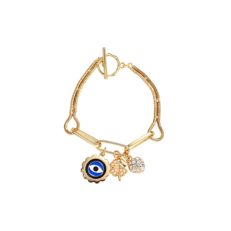 Geometric Devil's Eye Buckle Bracelet