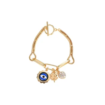 Geometric Devil's Eye Buckle Bracelet