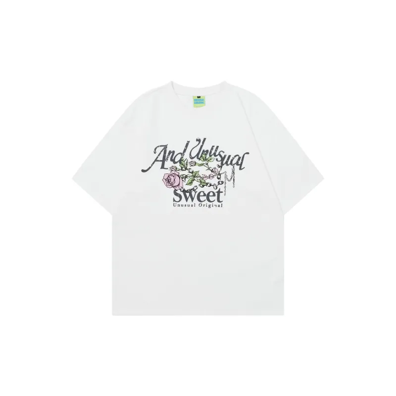 Retro Letter 100% Cotton T Shirt-0