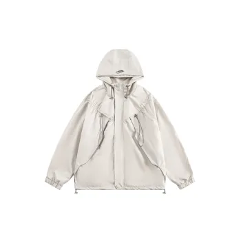 Sporty Loose Blended Synthetic Fabrics Outdoor Jacket