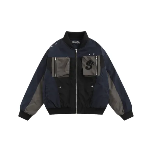 High Street Retro Niche Color marc Multi pocket Cotton padded Functional Baseball Suit