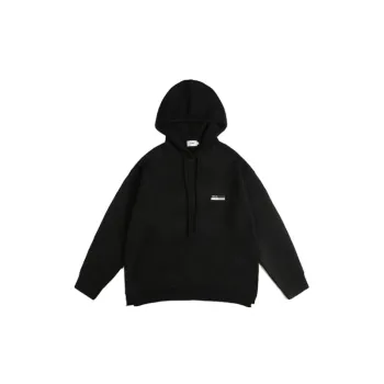 Solid Color Basic Hooded Pullover Retro Knitted Sweater