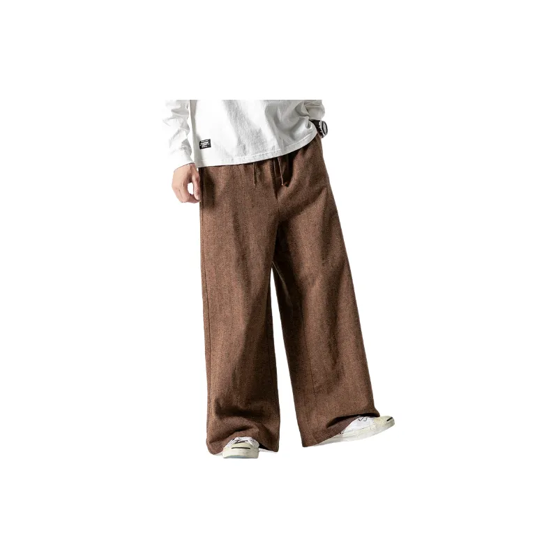 Loose Striped Cotton Casual Pants-6