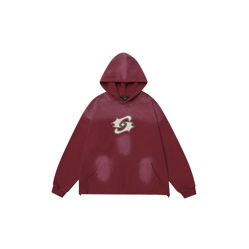 Velvet Computer Embroidered Drawstring Hem Casual Hoodie-0