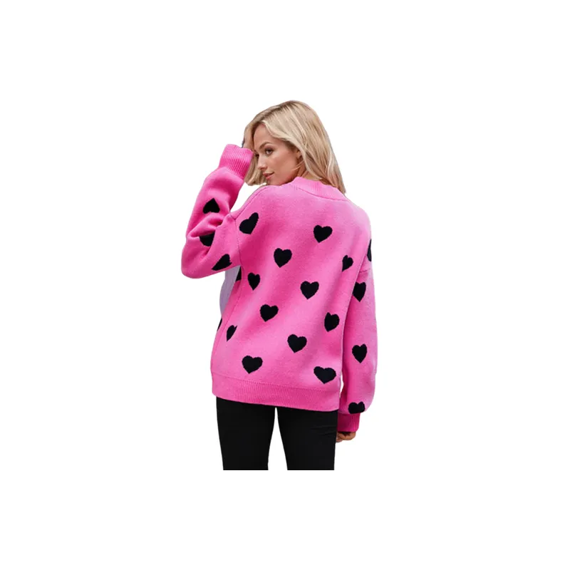Casual Loose Knitted Fabric Sweater Women-5