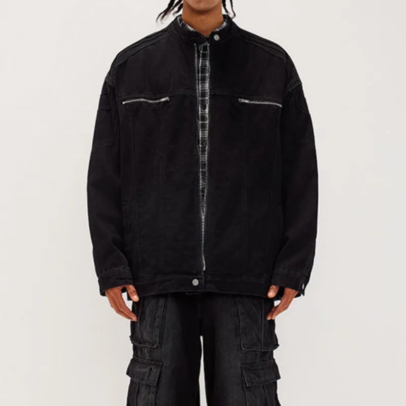Washed Distress Denim Jacket-7
