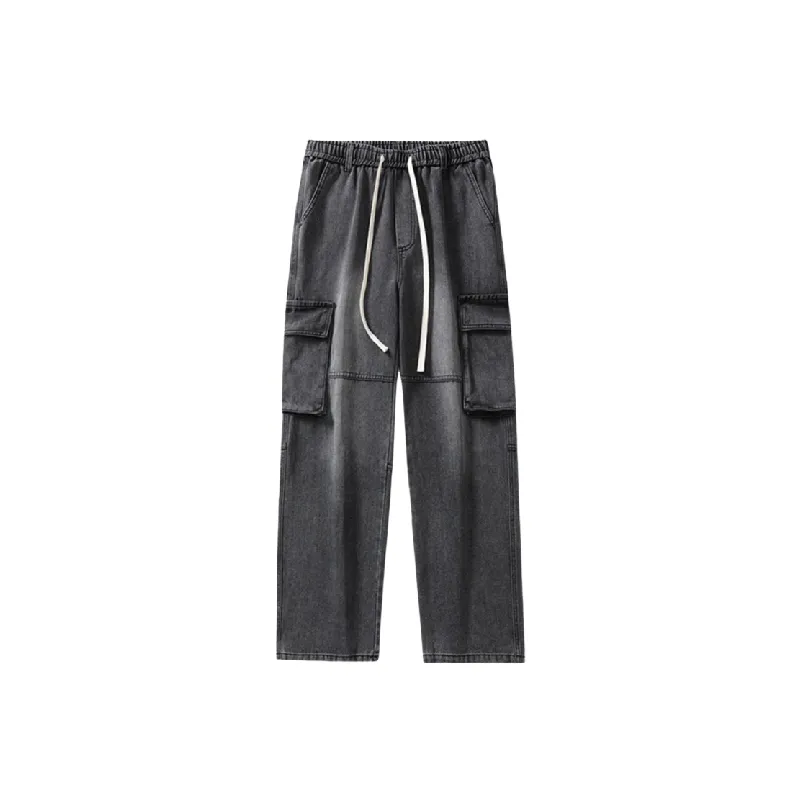 Funky Loose Denim Cargo Pants-14