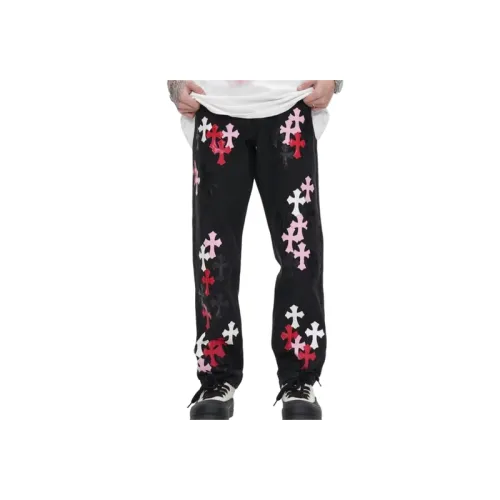 Trendy Embroidered Cross Jeans