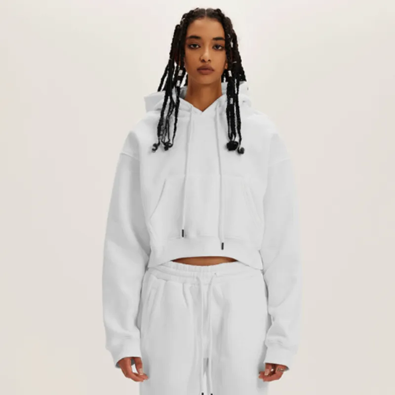 Retro Plain Cotton Sweatshirt Women-2