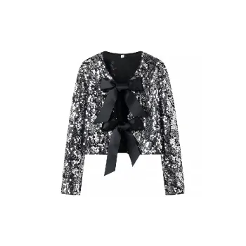 Fashionable Bow Polyester Jacket Women