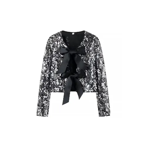 Fashionable Bow Polyester Jacket Women