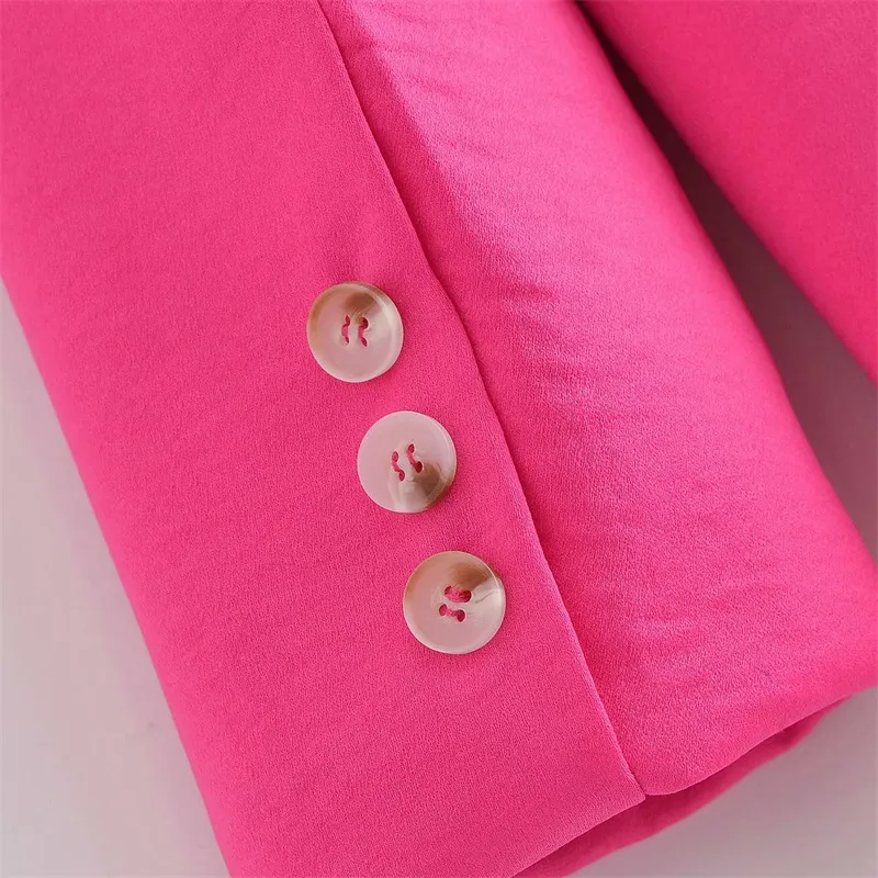 Retro Plain Polyester Business Suit Women-3