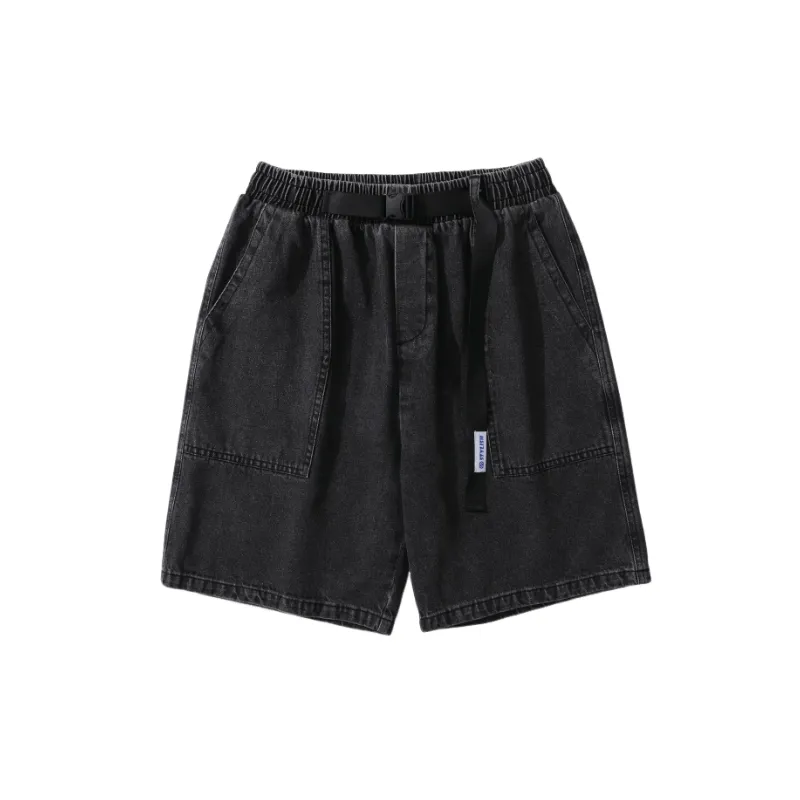 Retro Washed Denim Shorts-4