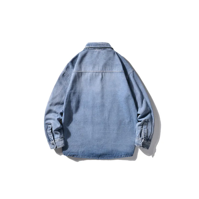 Retro Fashionable Long Sleeve Denim Jacket-1