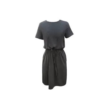 Simple Plain Polyester Dress Women