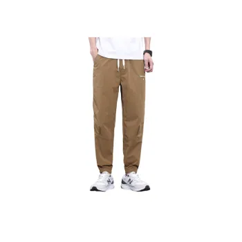Solid Color Elastic Waist Loose Casual Pants