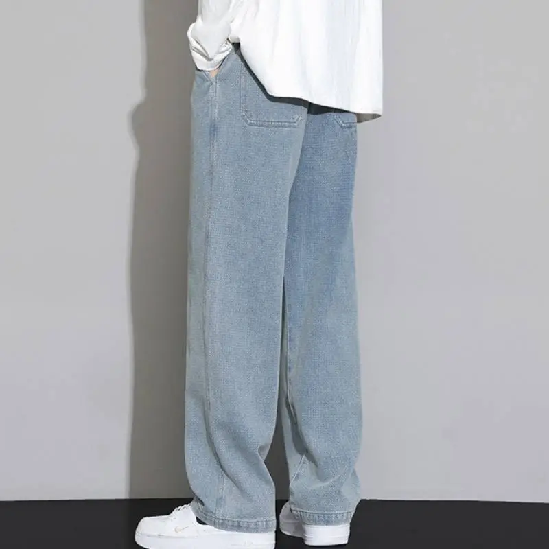 Fashionable Simple Loose Jeans-5
