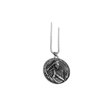 Metal Holy Nun Mary Religious Prayer Pendant Stainless Steel Necklace
