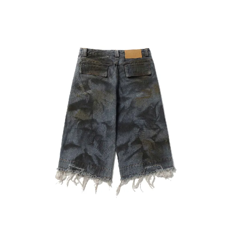 Street Distress Denim Shorts-1