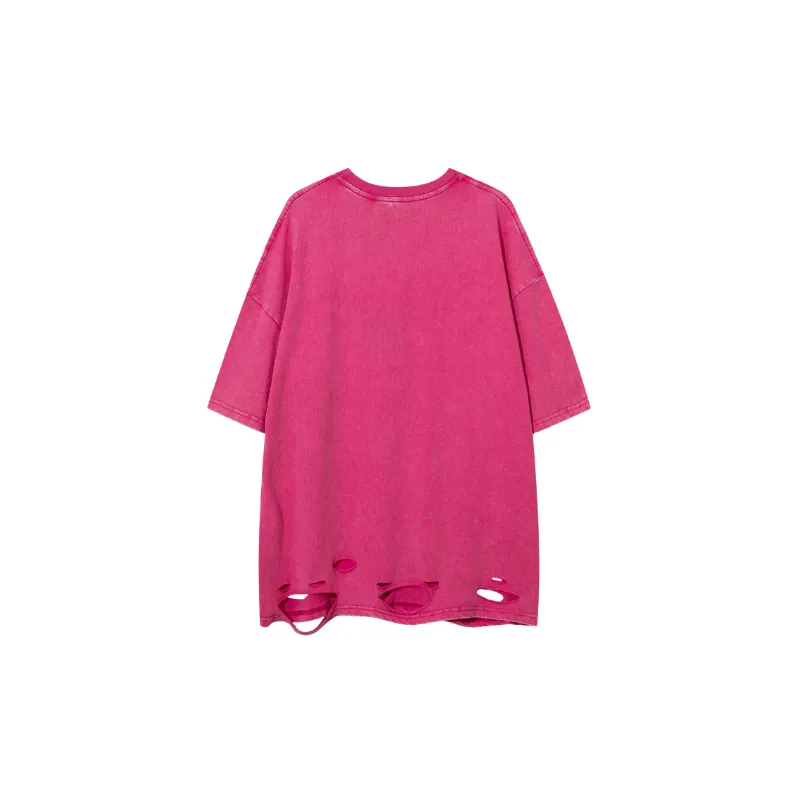Street Loose Cotton Blended Fabric T Shirt-5