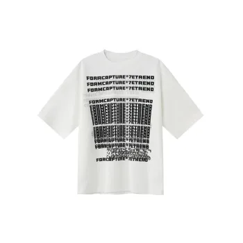 Letter Contrast Color Printing Design Round Neck Short Sleeve T Shirt