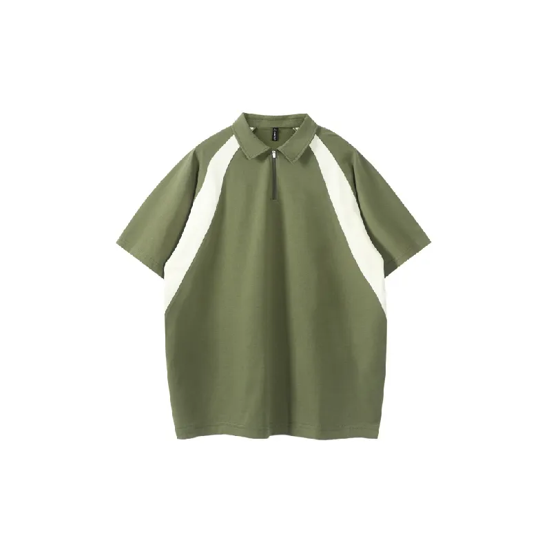 Retro Loose Cotton Blended Fabric Polo Unisex-4
