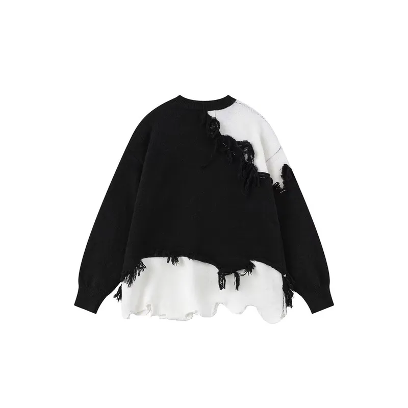 Retro Tassel Irregular Sweater-4
