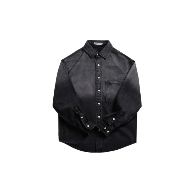 Trendy Washed Workwear Shirt-0
