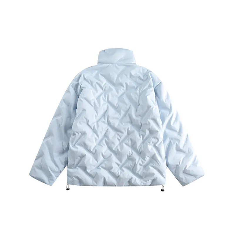 Pleated Simple Loose Solid Color Warm Cold resistant Jacket Outdoor-3