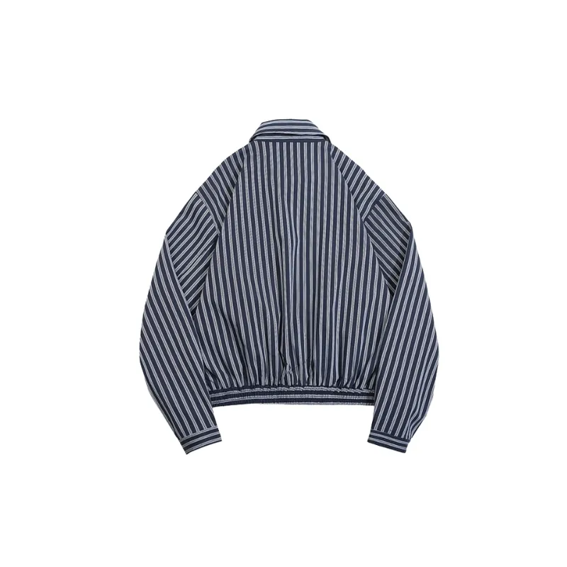 Retro Loose Workwear Striped Jacket-5