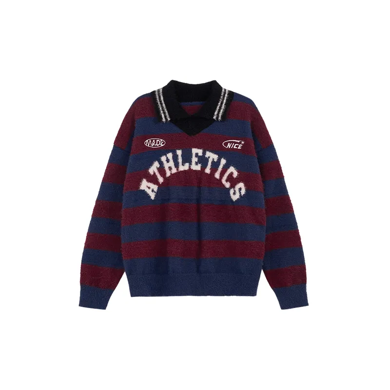 Casual Striped Nylon Sweater-0