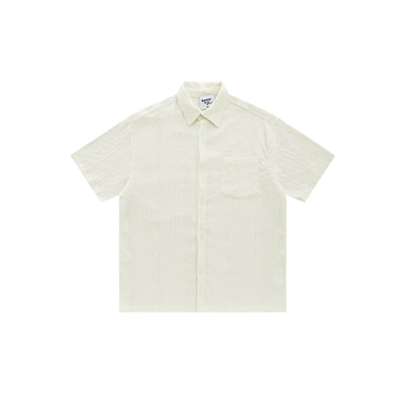 Casual Loose Jacquard Textured Fabric Shirt Unisex-0