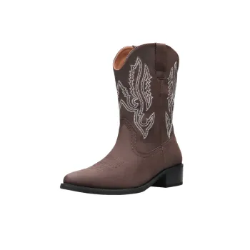Fashionable Embroidered Knee High Boots