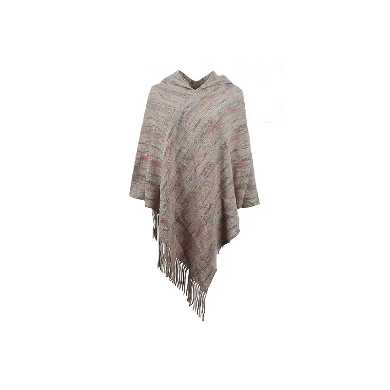 Elegant Striped Fringe Shawl