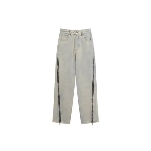 Loose Side Straight Retro Jeans