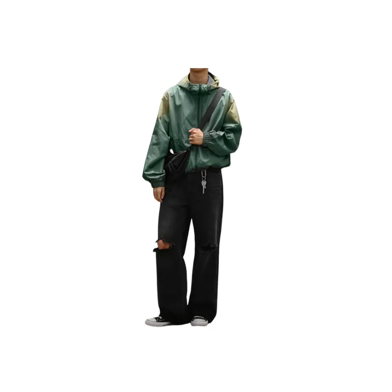Retro Mountain Loose Gradient Outdoor Hooded Jacket-5