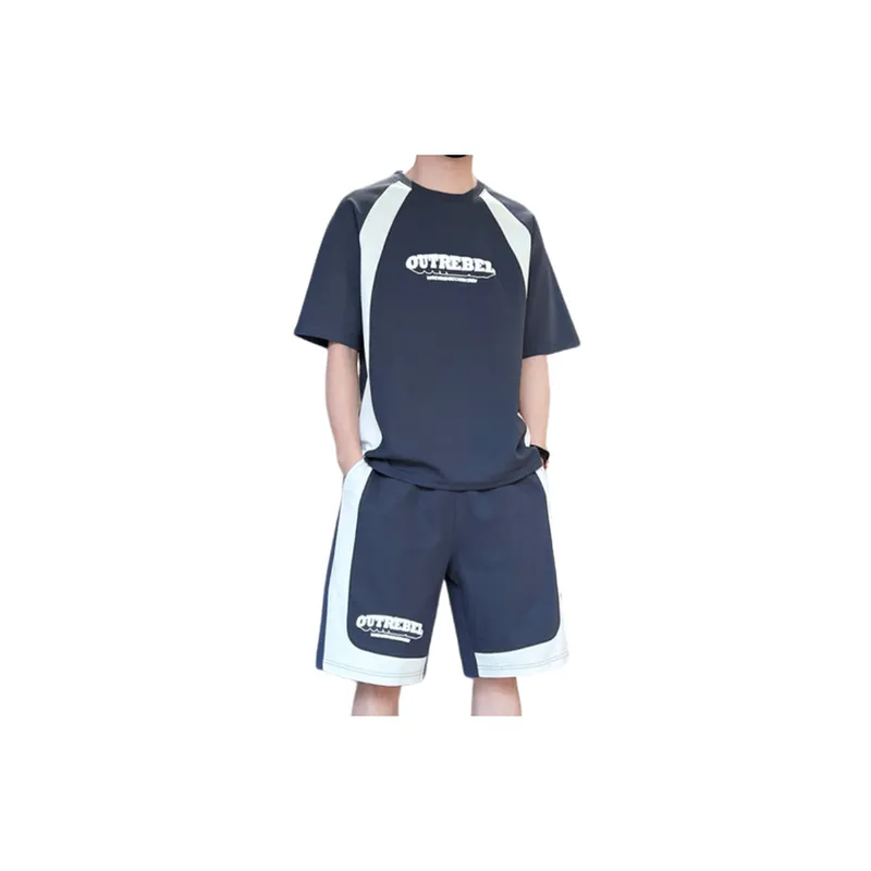 Loose Half Sleeved T Shirt And Shorts Set-2