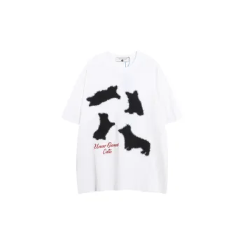Loose Embroidery 100% Cotton T Shirt