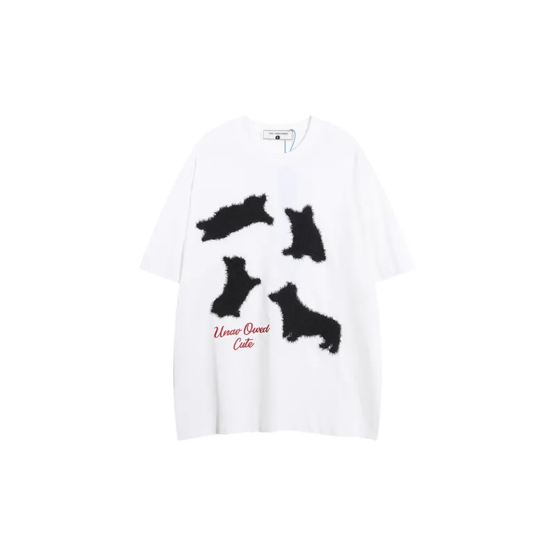 Loose Embroidery 100% Cotton T Shirt-2