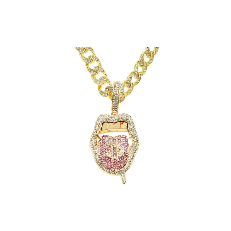 Full Diamond Three Dimensional Pendant Necklace-9