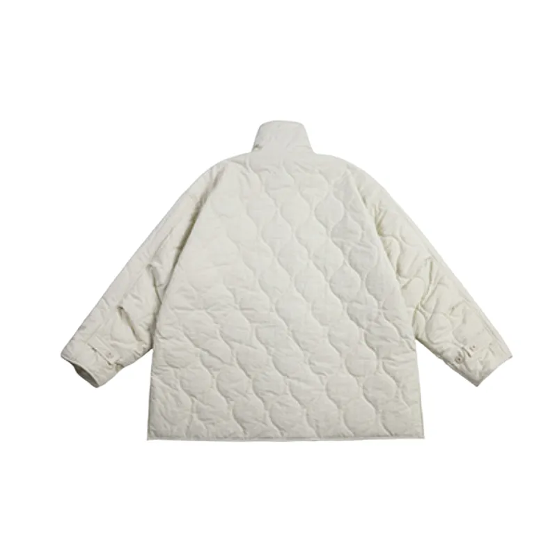 Street Loose Blended Synthetic Fabrics Quilted Jacket-11