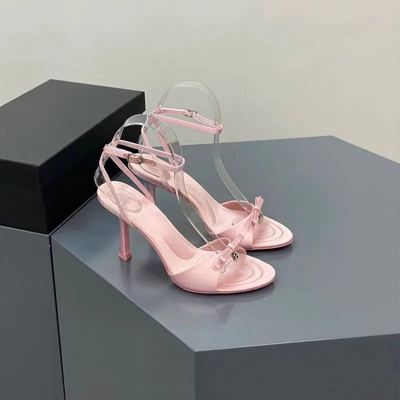 Rhinestone Bow Slide Sandals-1
