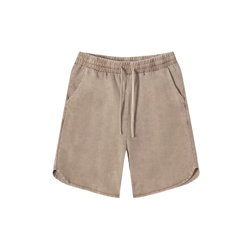Simple Distress Cotton Casual Shorts-0